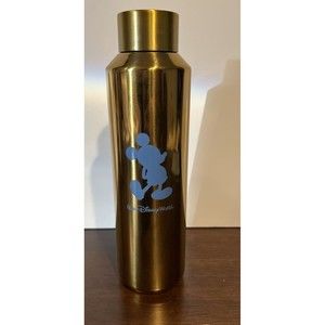 New Disney Starbucks 50th Anniversary Blue Mickey Mouse Bottle Shiny Gold 20oz
